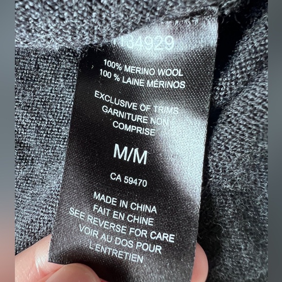 Badgley Mischka. Womens Grey 100% Merino Wool Pullover Fall Sweater Medium - Picture 8 of 9